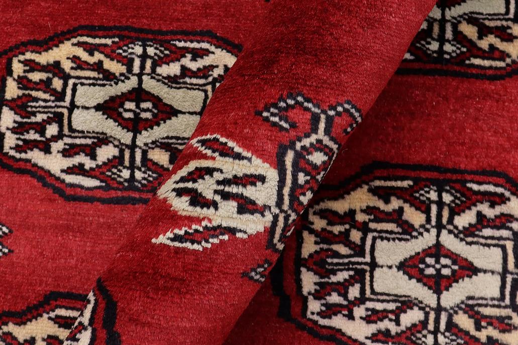 handmade Geometric Bokhara Red Gray Hand Knotted RECTANGLE 100% WOOL area rug 6X9