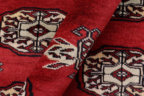 handmade Geometric Bokhara Red Gray Hand Knotted RECTANGLE 100% WOOL area rug 6X9