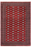 Southwestern Bokhara Kendall Red/Gray Wool Rug - 6'2'' x 9'1''