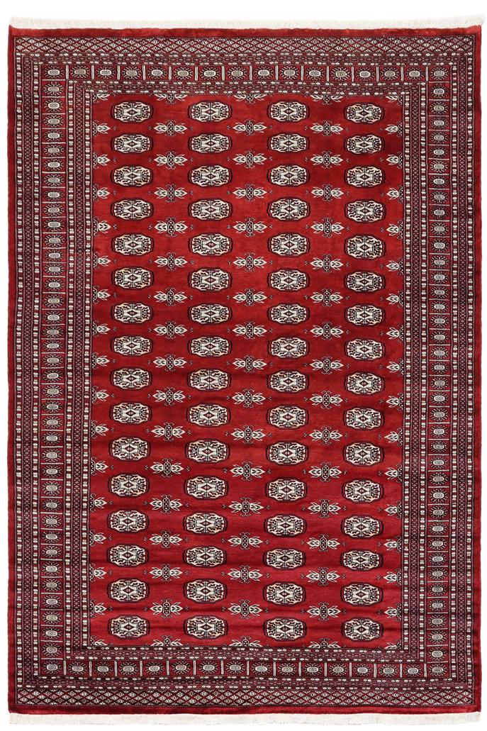 handmade Geometric Bokhara Red Gray Hand Knotted RECTANGLE 100% WOOL area rug 6X9
