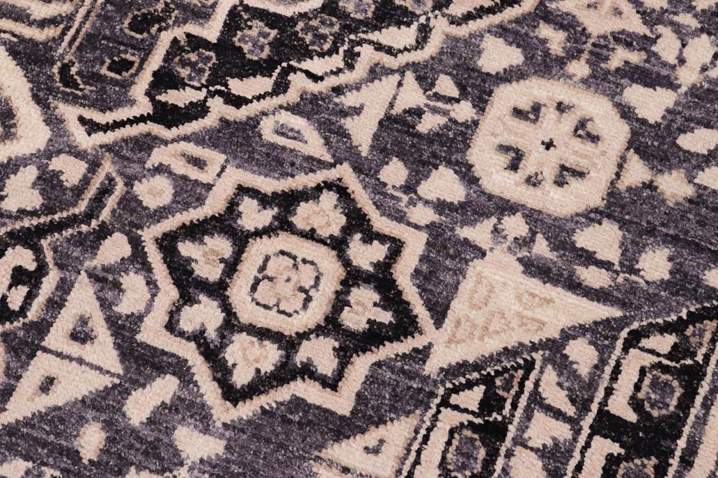 handmade Geometric Mamluk Gray Black Hand Knotted RECTANGLE 100% WOOL area rug 12 x 15