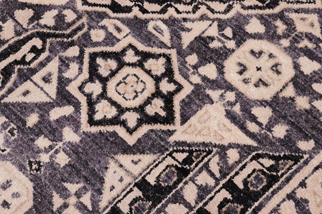 handmade Geometric Mamluk Gray Black Hand Knotted RECTANGLE 100% WOOL area rug 12 x 15