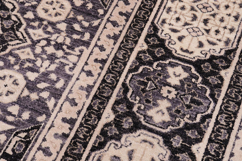 handmade Geometric Mamluk Gray Black Hand Knotted RECTANGLE 100% WOOL area rug 12 x 15