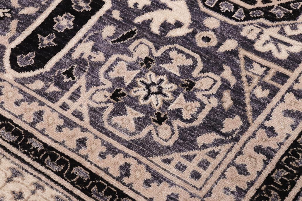 handmade Geometric Mamluk Gray Black Hand Knotted RECTANGLE 100% WOOL area rug 12 x 15