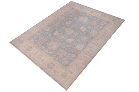 handmade Traditional Oushak Blue Beige Hand Knotted RECTANGLE 100% WOOL area rug 12' x 15'