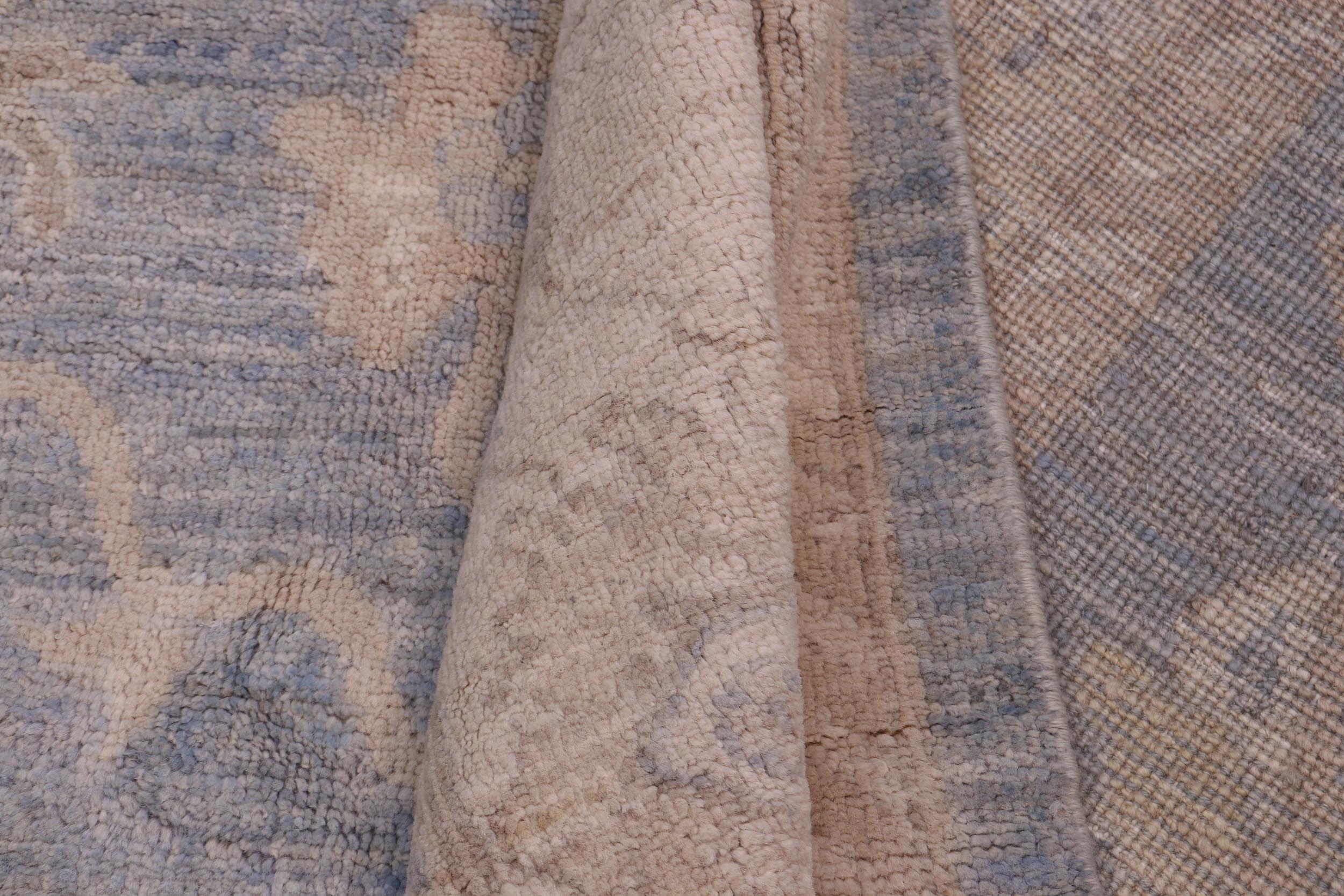 handmade Traditional Kafkaz Blue Beige Hand Knotted RECTANGLE 100% WOOL area rug 12x15