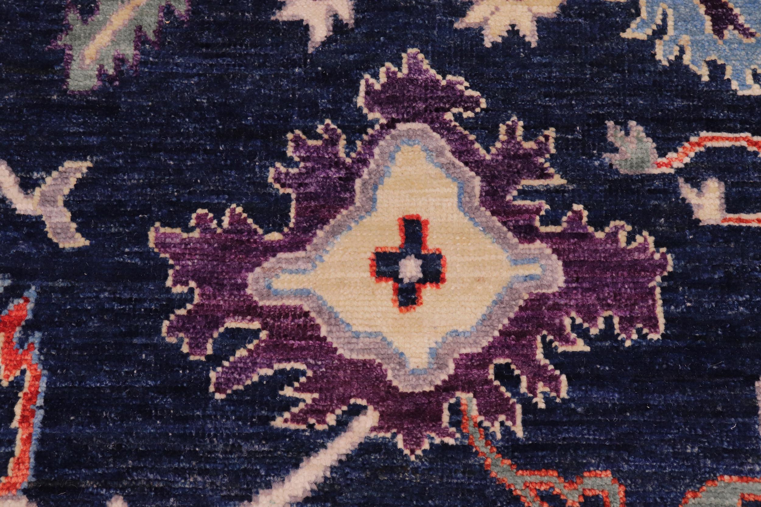 handmade Traditional Oushak Blue Ivory Hand Knotted RECTANGLE 100% WOOL area rug 8' x 10'