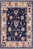 Shabby Chic Oushak Maximili Blue/Ivory Wool Rug - 7'11'' x 10'0''