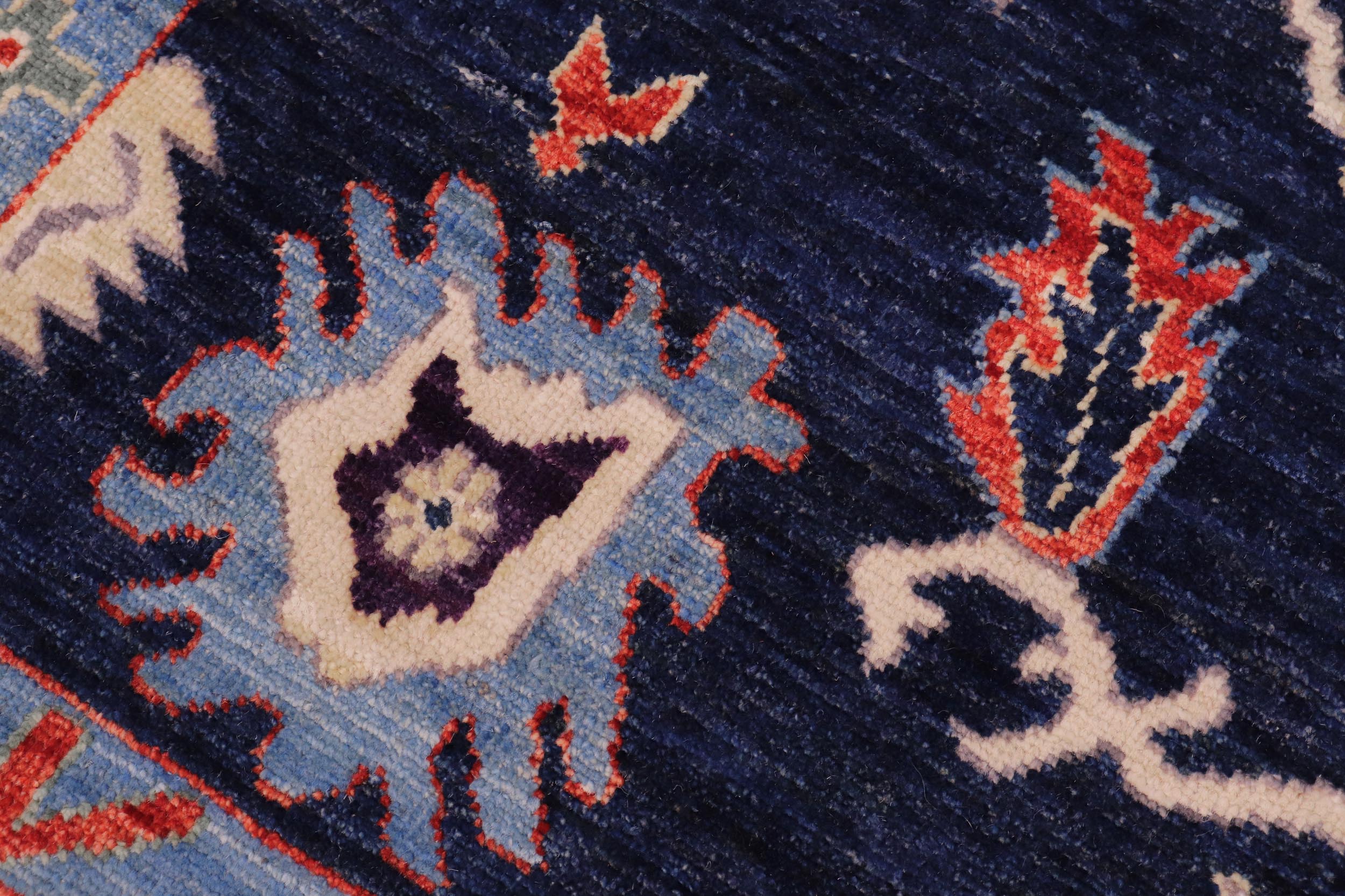 handmade Traditional Oushak Blue Ivory Hand Knotted RECTANGLE 100% WOOL area rug 8' x 10'