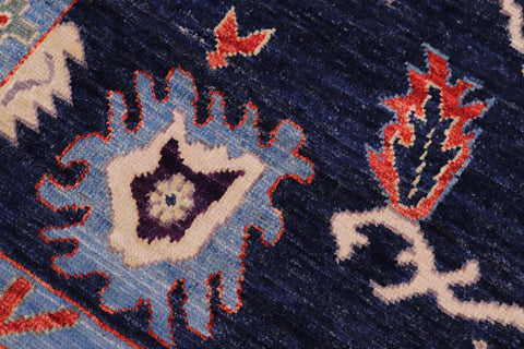 handmade Traditional Oushak Blue Ivory Hand Knotted RECTANGLE 100% WOOL area rug 8' x 10'