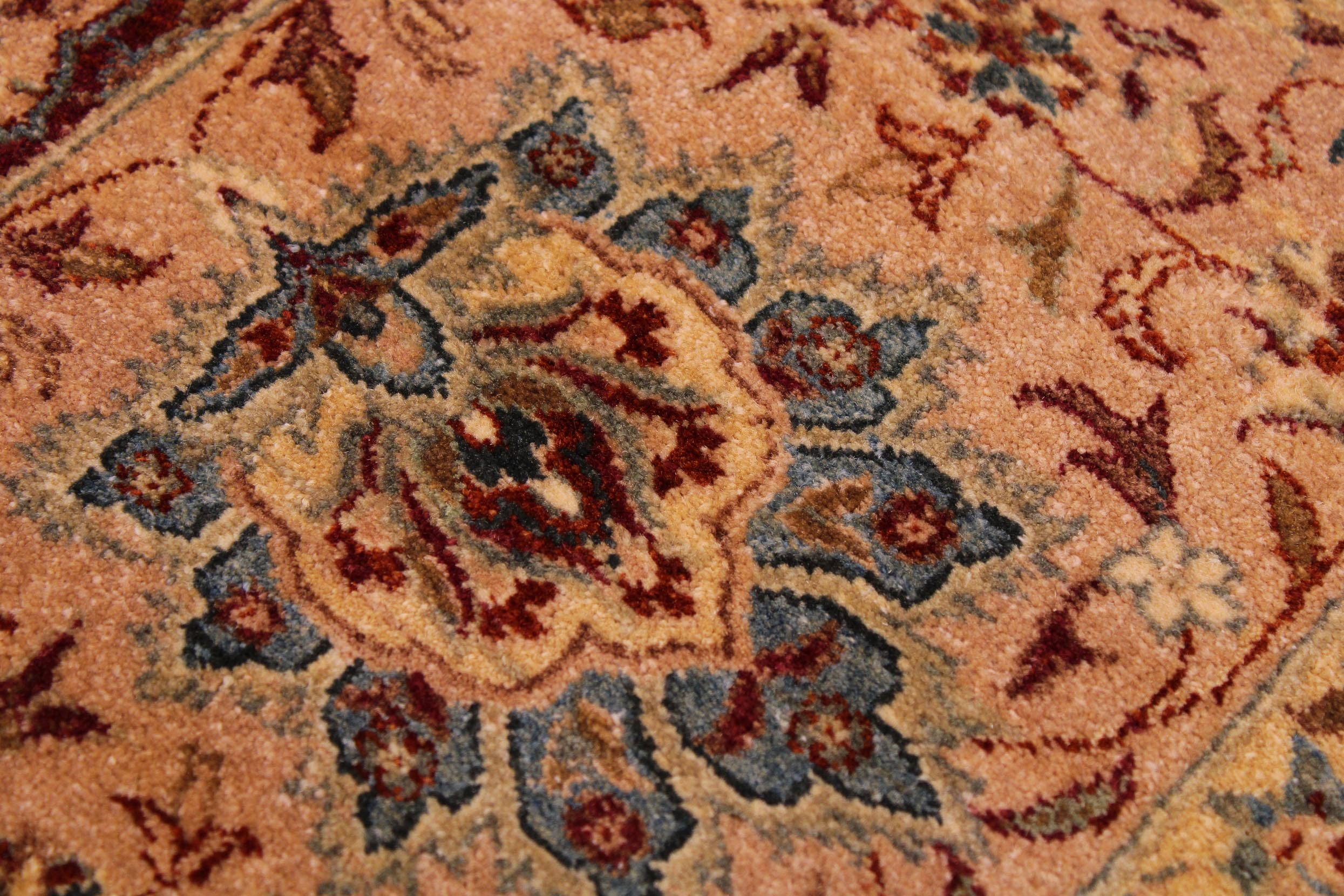 handmade Transitional Kashan Taupe Brown Hand Knotted RECTANGLE 100% WOOL area rug 9x12