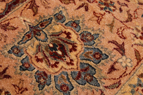 handmade Transitional Kashan Taupe Brown Hand Knotted RECTANGLE 100% WOOL area rug 9x12