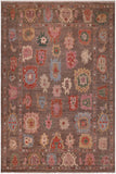 Boho Chic Oushak Josue Brown/Blue Wool Rug - 8'10'' x 12'2''