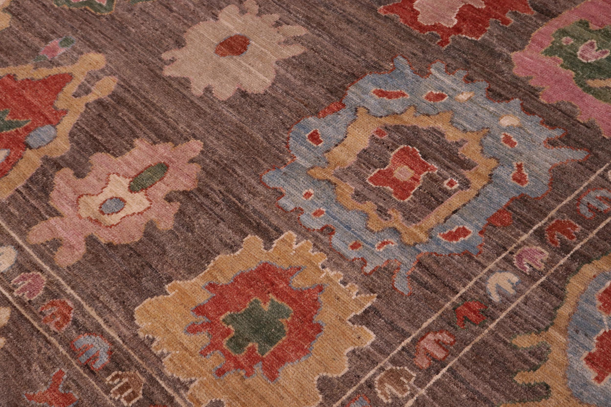 handmade Traditional Oushak Brown Blue Hand Knotted RECTANGLE 100% WOOL area rug 9' x 12'