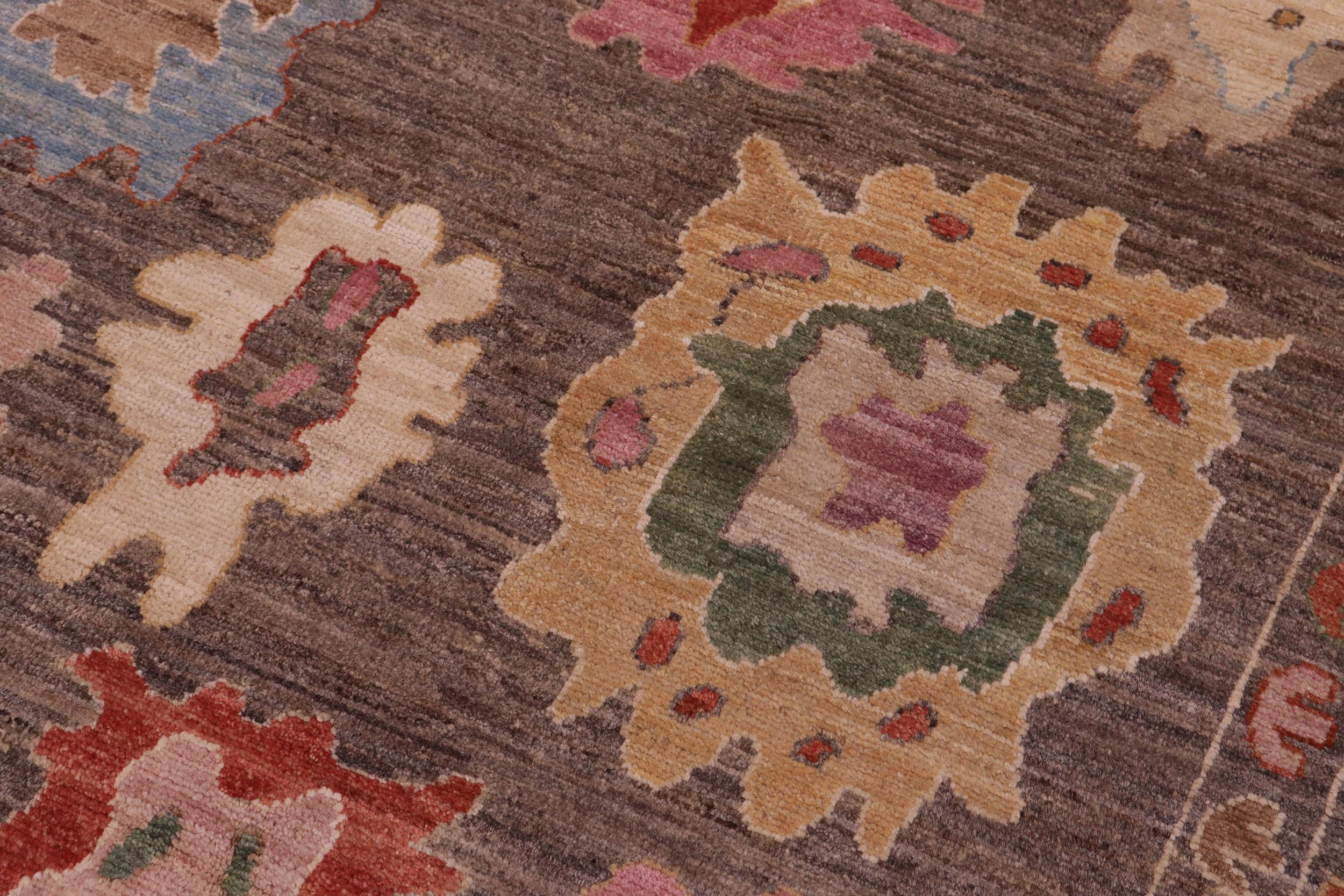 handmade Traditional Oushak Brown Blue Hand Knotted RECTANGLE 100% WOOL area rug 9' x 12'