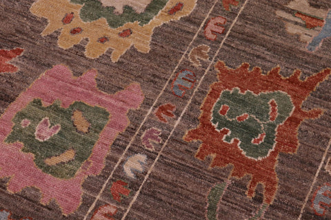 handmade Traditional Oushak Brown Blue Hand Knotted RECTANGLE 100% WOOL area rug 9' x 12'