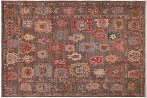 handmade Traditional Oushak Brown Blue Hand Knotted RECTANGLE 100% WOOL area rug 9' x 12'