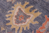 handmade Traditional Oushak Blue Gray Hand Knotted RECTANGLE WOOL&SILK area rug 10 x 14