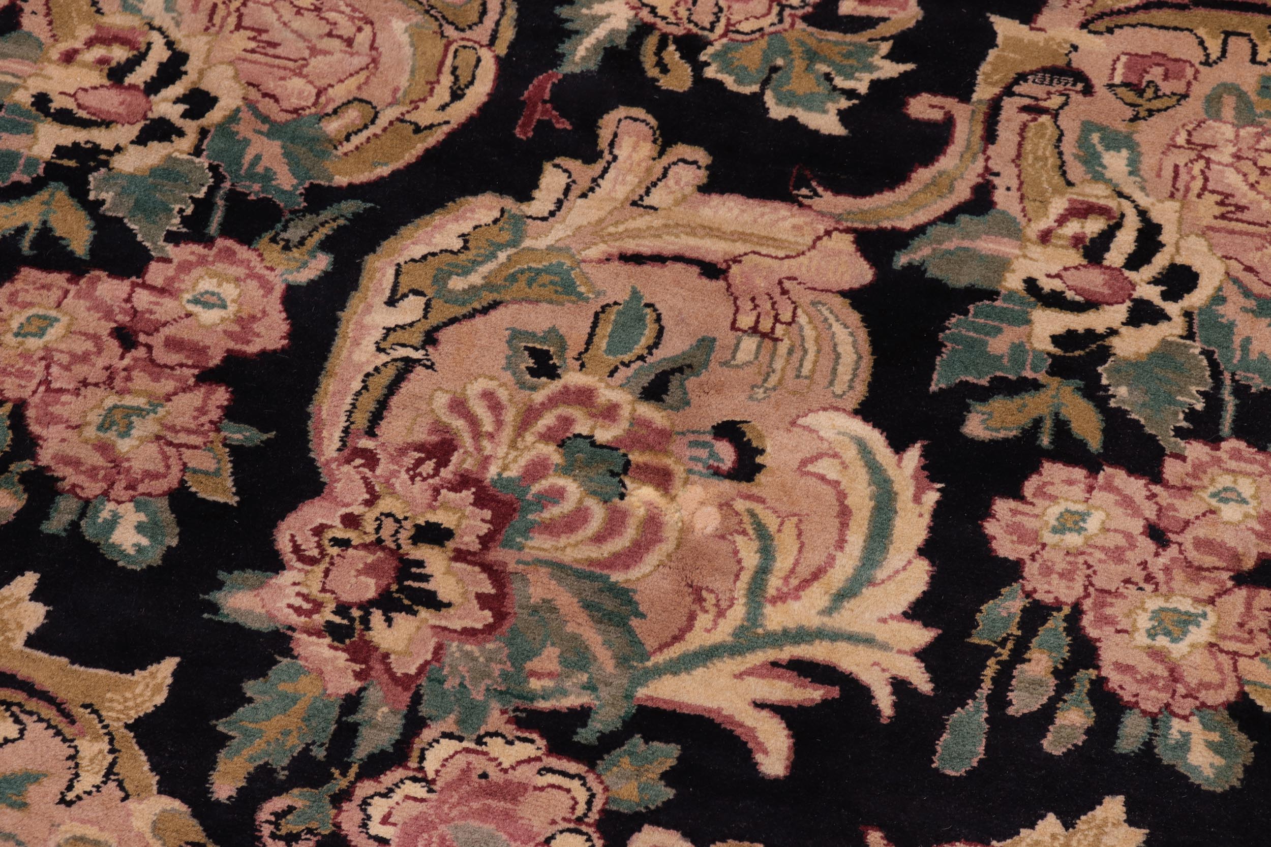 handmade Transitional Basarabian Black Beige Hand Knotted RECTANGLE 100% WOOL area rug 9' x 12'