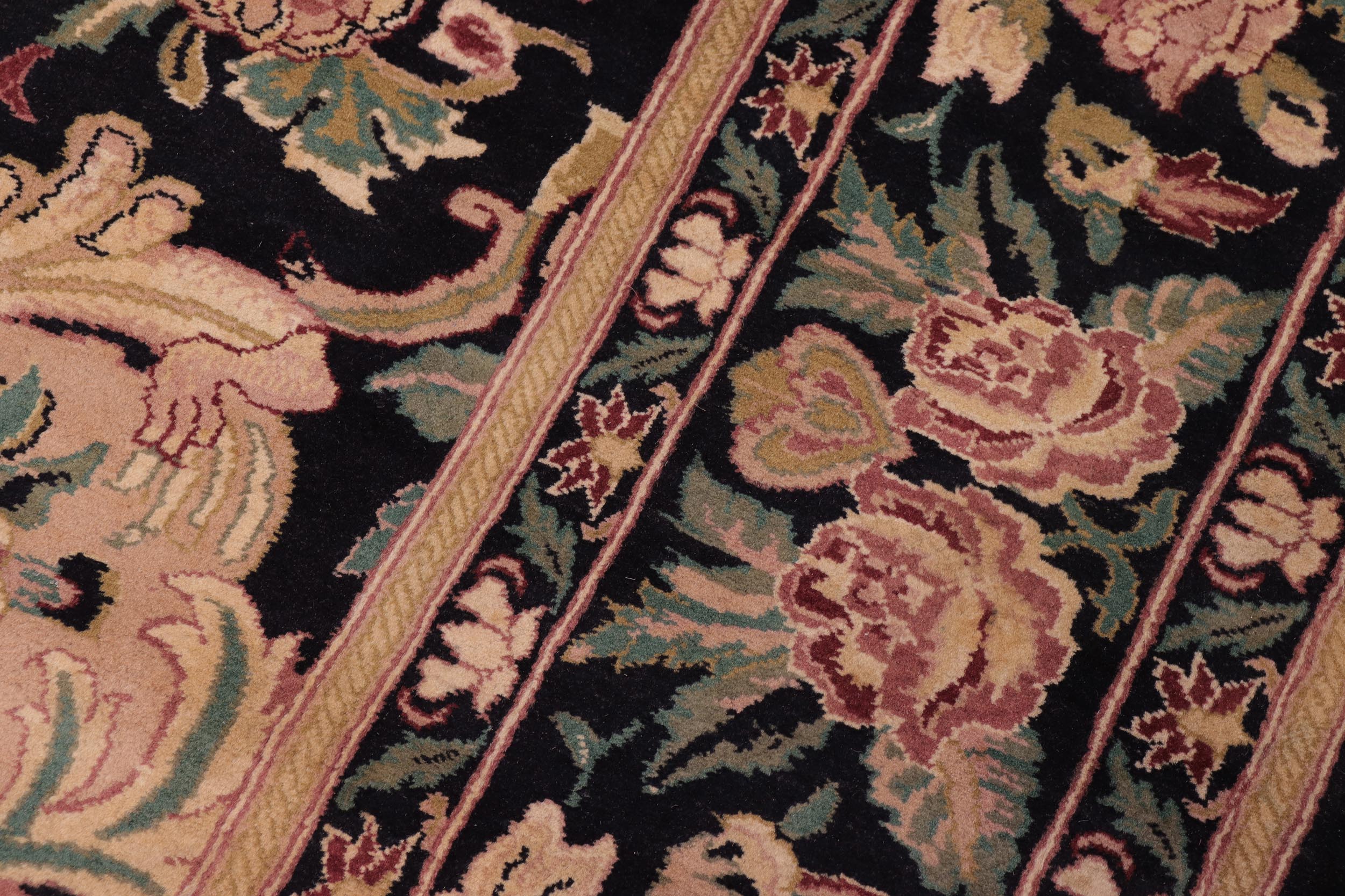handmade Transitional Basarabian Black Beige Hand Knotted RECTANGLE 100% WOOL area rug 9' x 12'