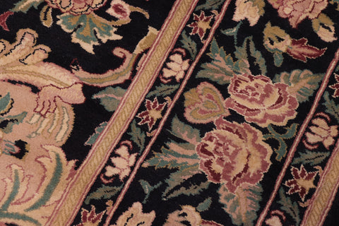 handmade Transitional Basarabian Black Beige Hand Knotted RECTANGLE 100% WOOL area rug 9' x 12'