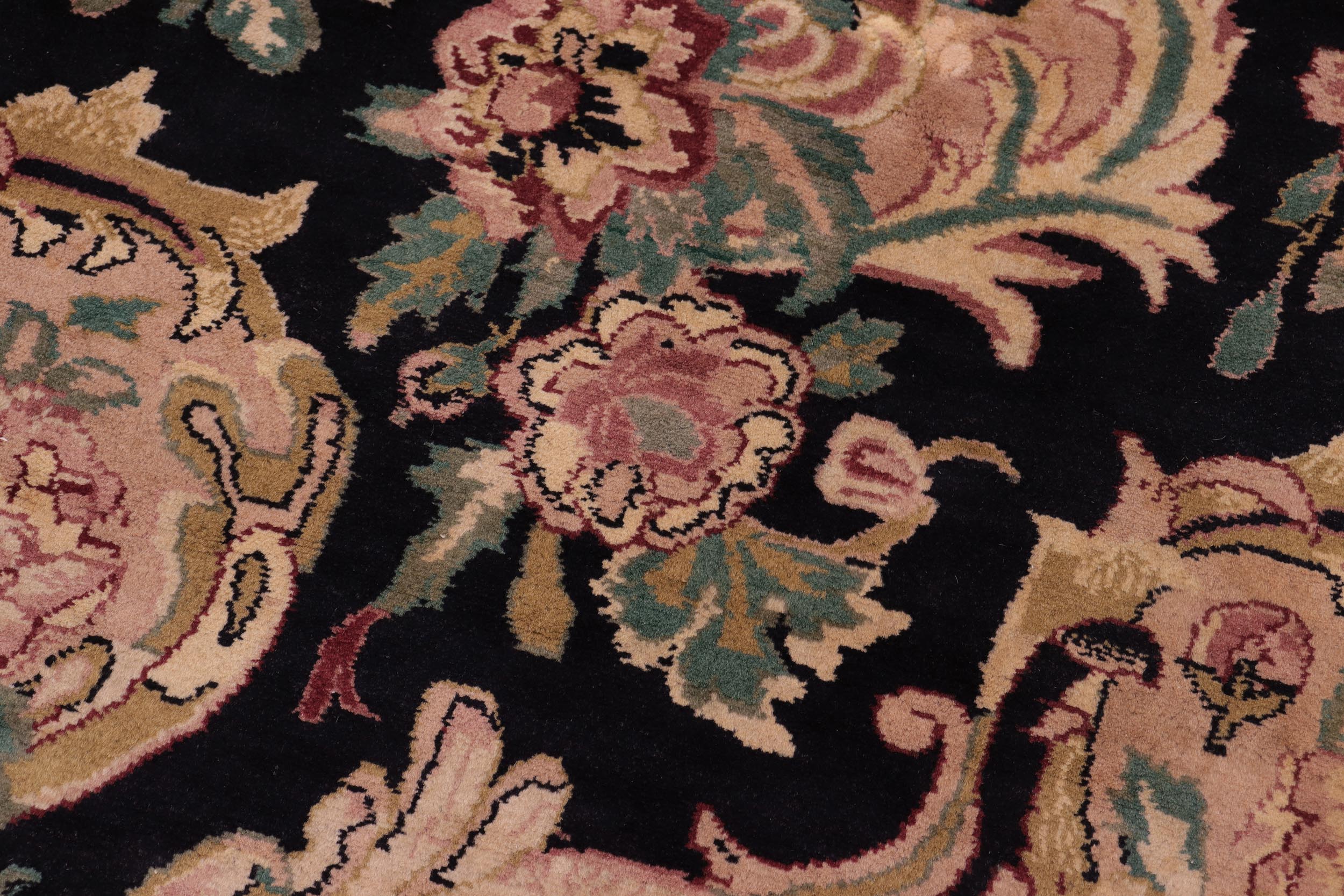 handmade Transitional Basarabian Black Beige Hand Knotted RECTANGLE 100% WOOL area rug 9' x 12'
