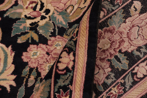 handmade Transitional Basarabian Black Beige Hand Knotted RECTANGLE 100% WOOL area rug 9' x 12'