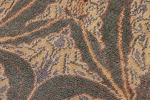 handmade Transitional Tulip Green Red Hand Knotted RECTANGLE 100% WOOL area rug 10' x 14'