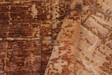 handmade Modern Modern Rust Brown Hand Knotted RECTANGLE WOOL&SILK area rug 10 x 14