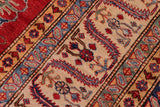 handmade Geometric Super Kazak Red Beige Hand Knotted RECTANGLE 100% WOOL area rug 8 x 10