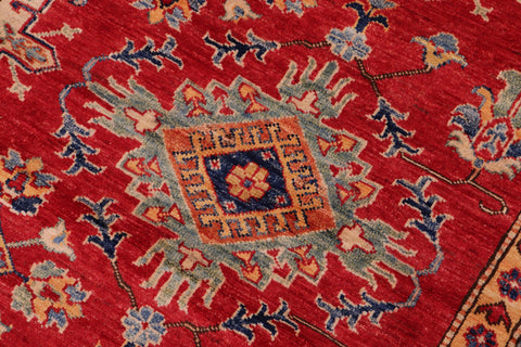 handmade Geometric Super Kazak Red Beige Hand Knotted RECTANGLE 100% WOOL area rug 8' x 10'