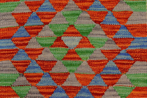 handmade Geometric Kilim Gray Beige Hand-Woven RECTANGLE 100% WOOL area rug 2' x 3'