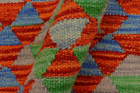 handmade Geometric Kilim Gray Beige Hand-Woven RECTANGLE 100% WOOL area rug 2' x 3'