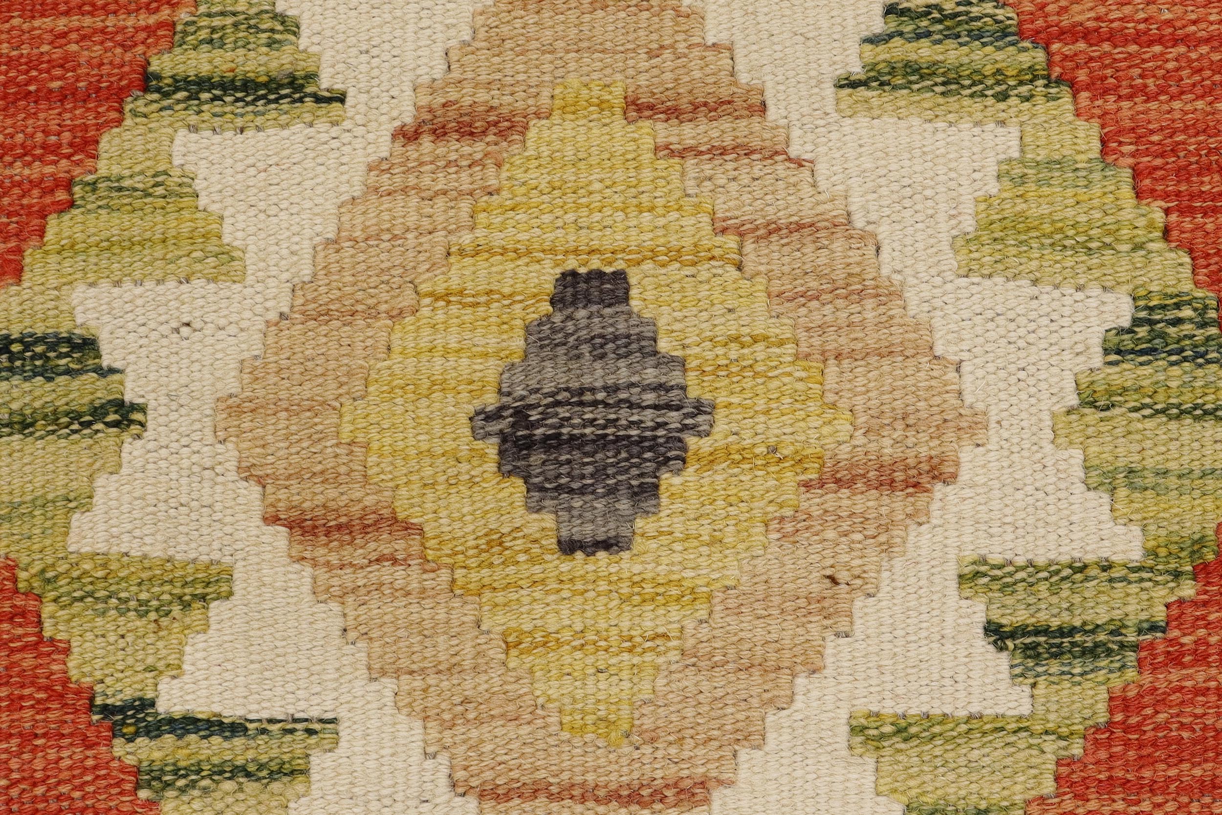 handmade Geometric Kilim Gray Beige Hand-Woven RECTANGLE 100% WOOL area rug 2' x 3'