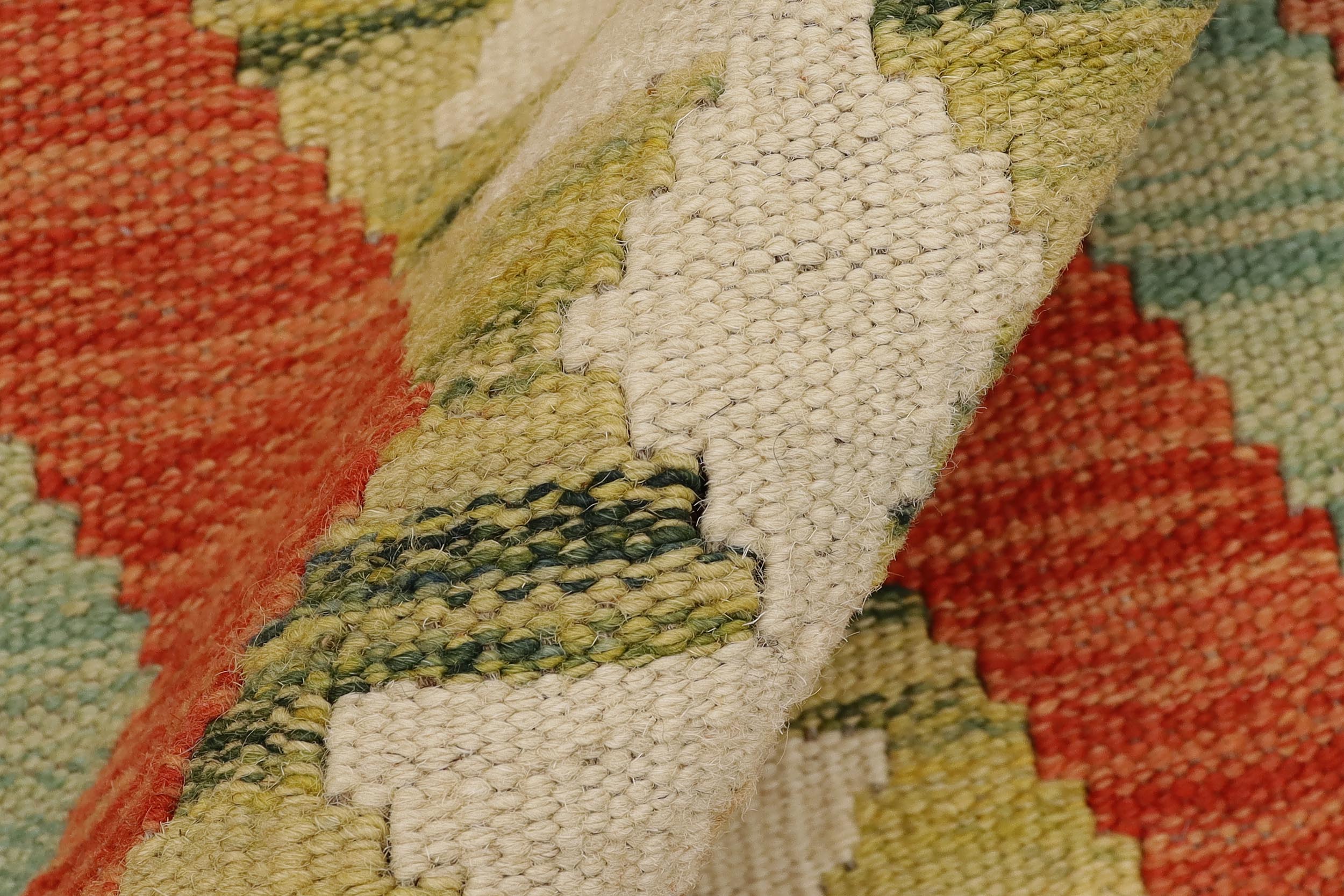 handmade Geometric Kilim Gray Beige Hand-Woven RECTANGLE 100% WOOL area rug 2' x 3'