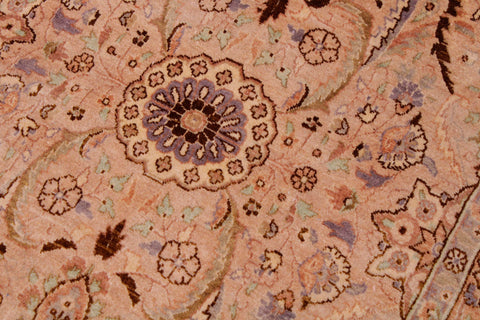 handmade Transitional Qaseem Bond Tan Lt. Green Hand Knotted RECTANGLE 100% WOOL area rug 9 x 12
