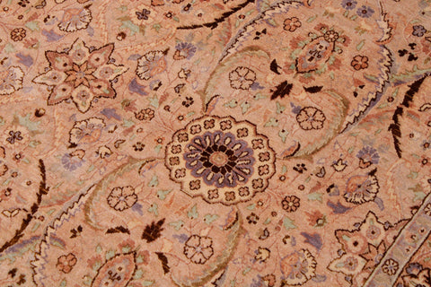 handmade Transitional Qaseem Bond Tan Lt. Green Hand Knotted RECTANGLE 100% WOOL area rug 9 x 12