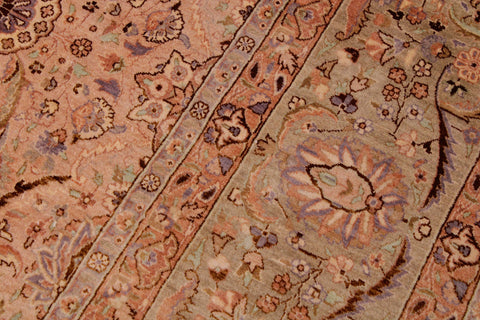 handmade Transitional Qaseem Bond Tan Lt. Green Hand Knotted RECTANGLE 100% WOOL area rug 9 x 12