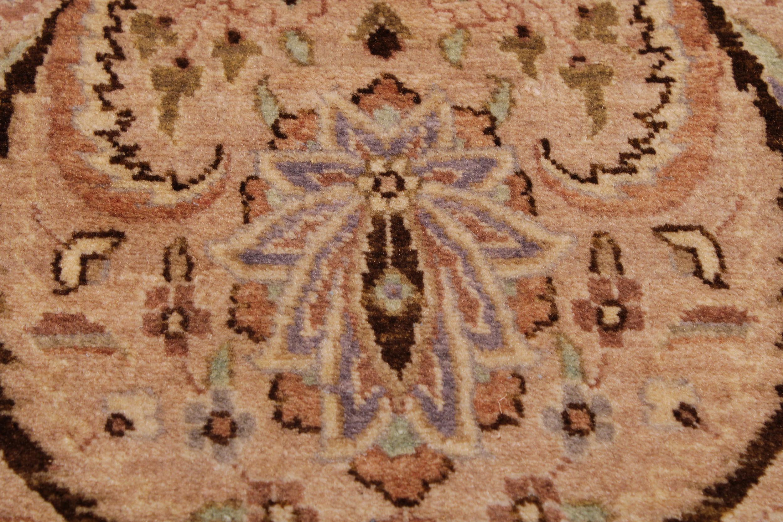 handmade Transitional Qaseem Bond Tan Lt. Green Hand Knotted RECTANGLE 100% WOOL area rug 9 x 12