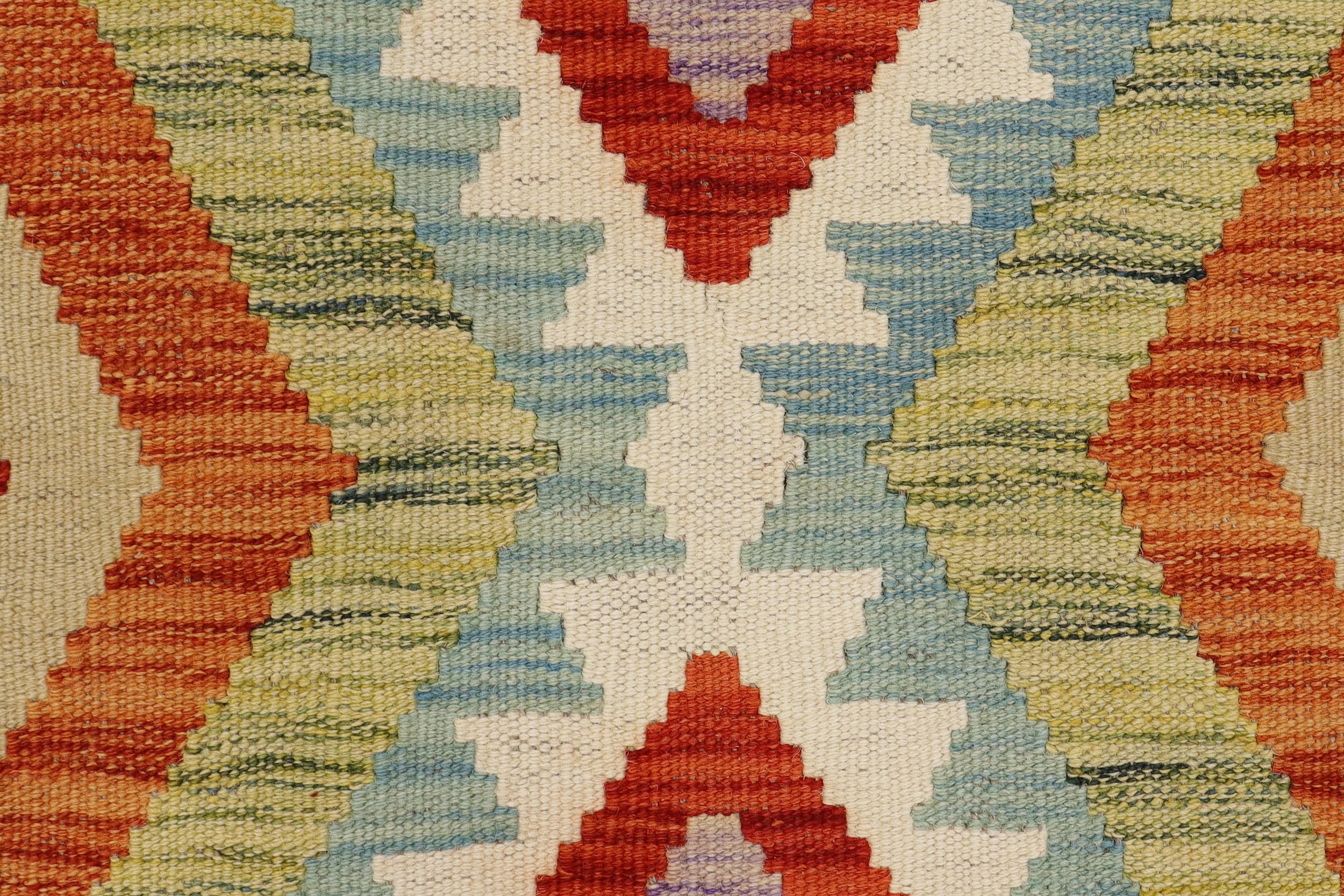 handmade Geometric Kilim Gray Rust Hand-Woven RECTANGLE 100% WOOL area rug 2' x 3'