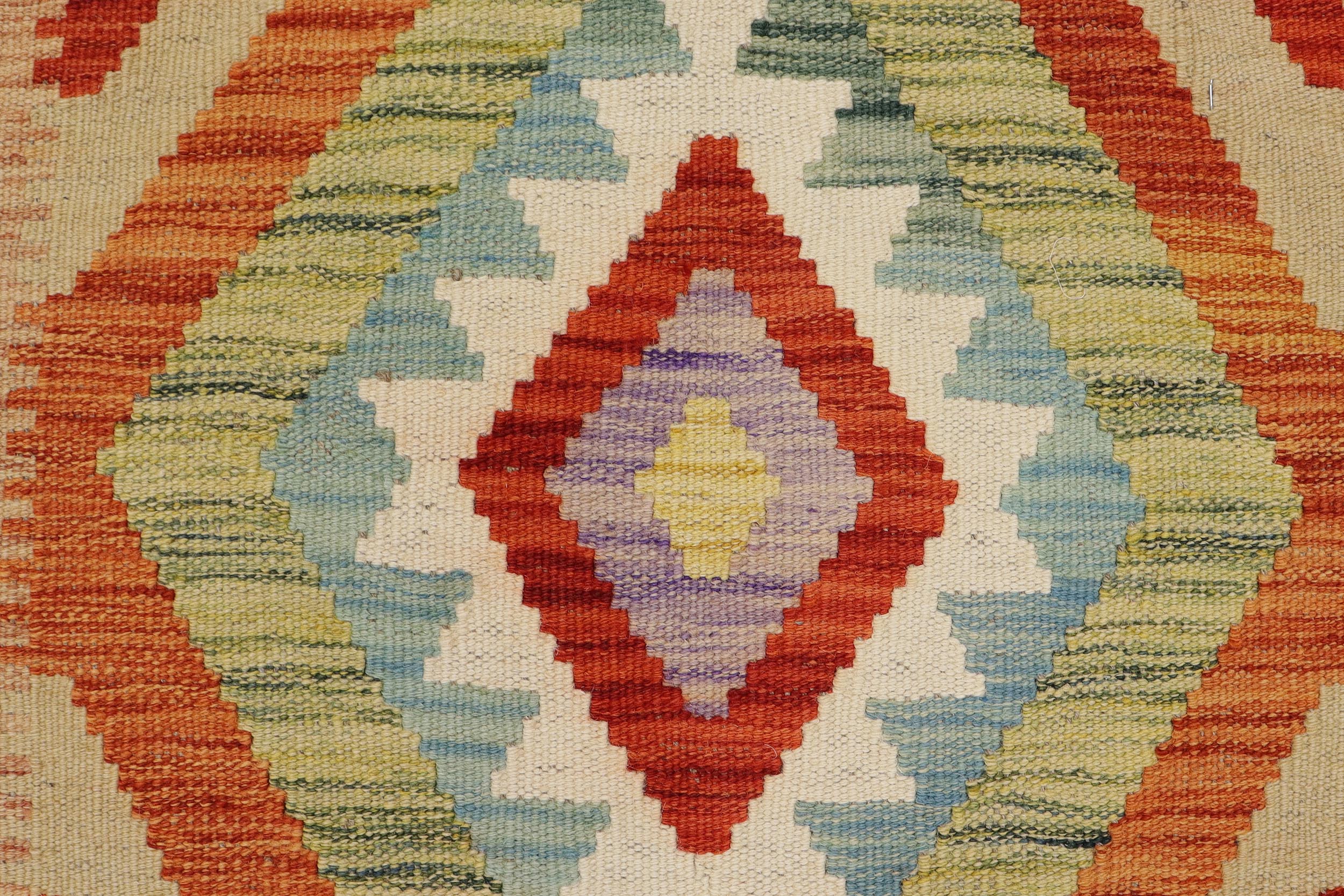 handmade Geometric Kilim Gray Rust Hand-Woven RECTANGLE 100% WOOL area rug 2' x 3'