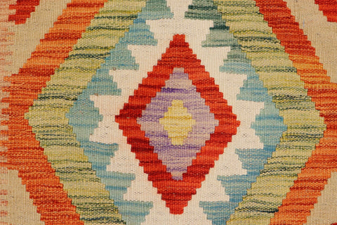 handmade Geometric Kilim Gray Rust Hand-Woven RECTANGLE 100% WOOL area rug 2' x 3'