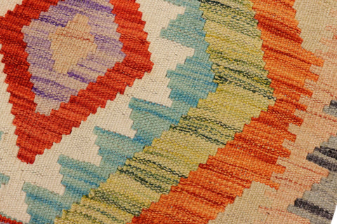 handmade Geometric Kilim Gray Rust Hand-Woven RECTANGLE 100% WOOL area rug 2' x 3'