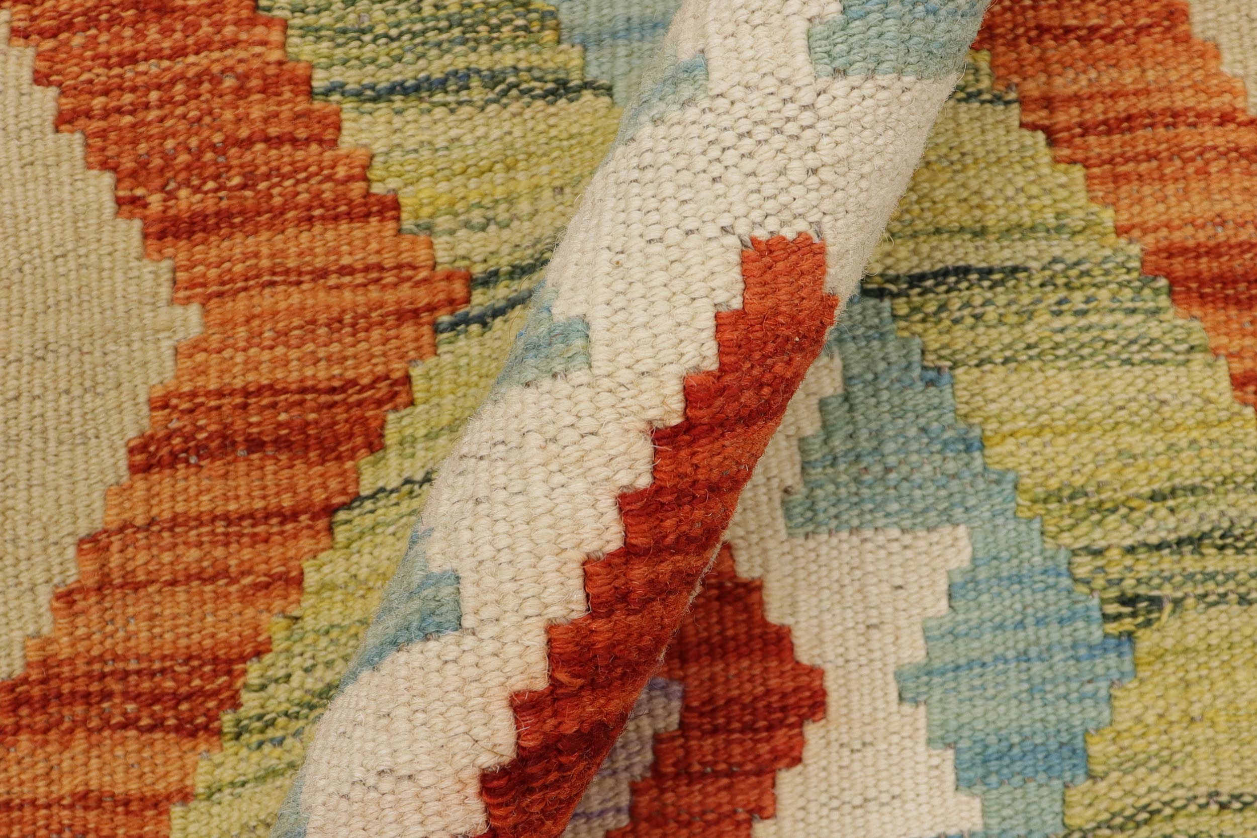 handmade Geometric Kilim Gray Rust Hand-Woven RECTANGLE 100% WOOL area rug 2' x 3'