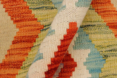 handmade Geometric Kilim Gray Rust Hand-Woven RECTANGLE 100% WOOL area rug 2' x 3'