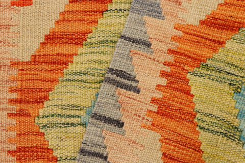 handmade Geometric Kilim Gray Rust Hand-Woven RECTANGLE 100% WOOL area rug 2' x 3'