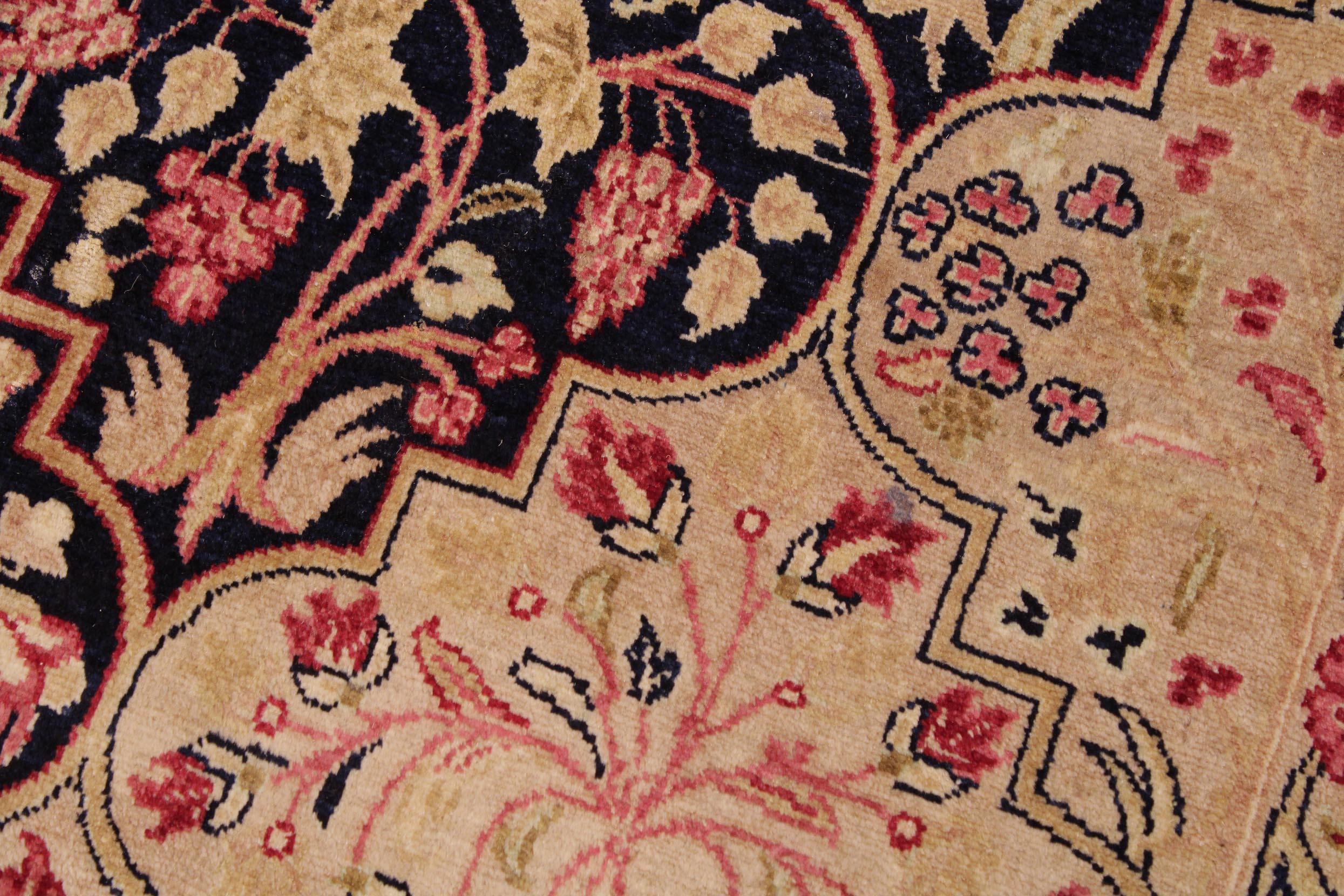 handmade Traditional Compartment Blue Blue Hand Knotted RECTANGLE 100% WOOL area rug 9x12