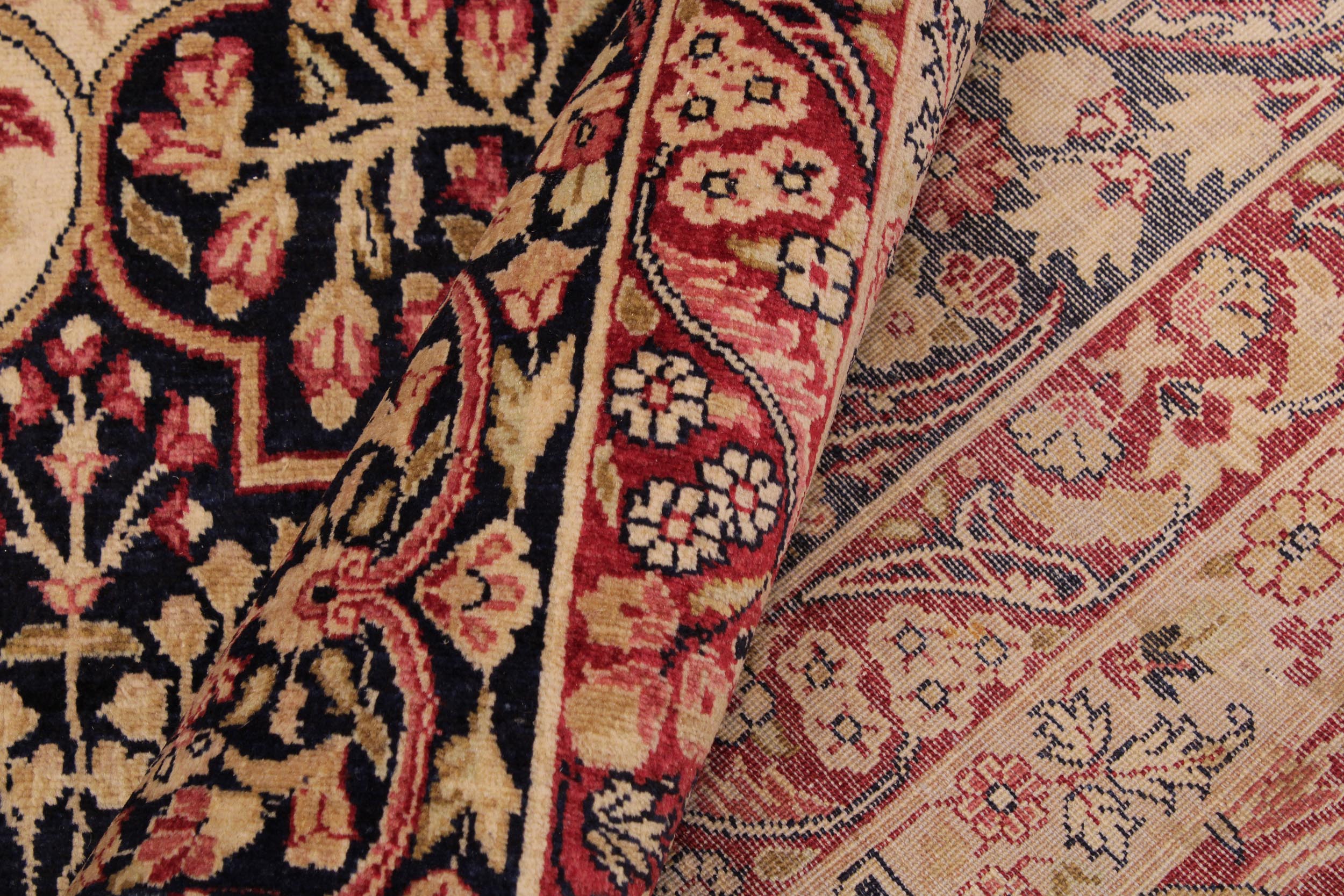 handmade Traditional Compartment Blue Blue Hand Knotted RECTANGLE 100% WOOL area rug 9 x 12