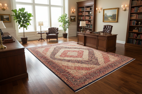 handmade Traditional Compartment Blue Blue Hand Knotted RECTANGLE 100% WOOL area rug 9 x 12