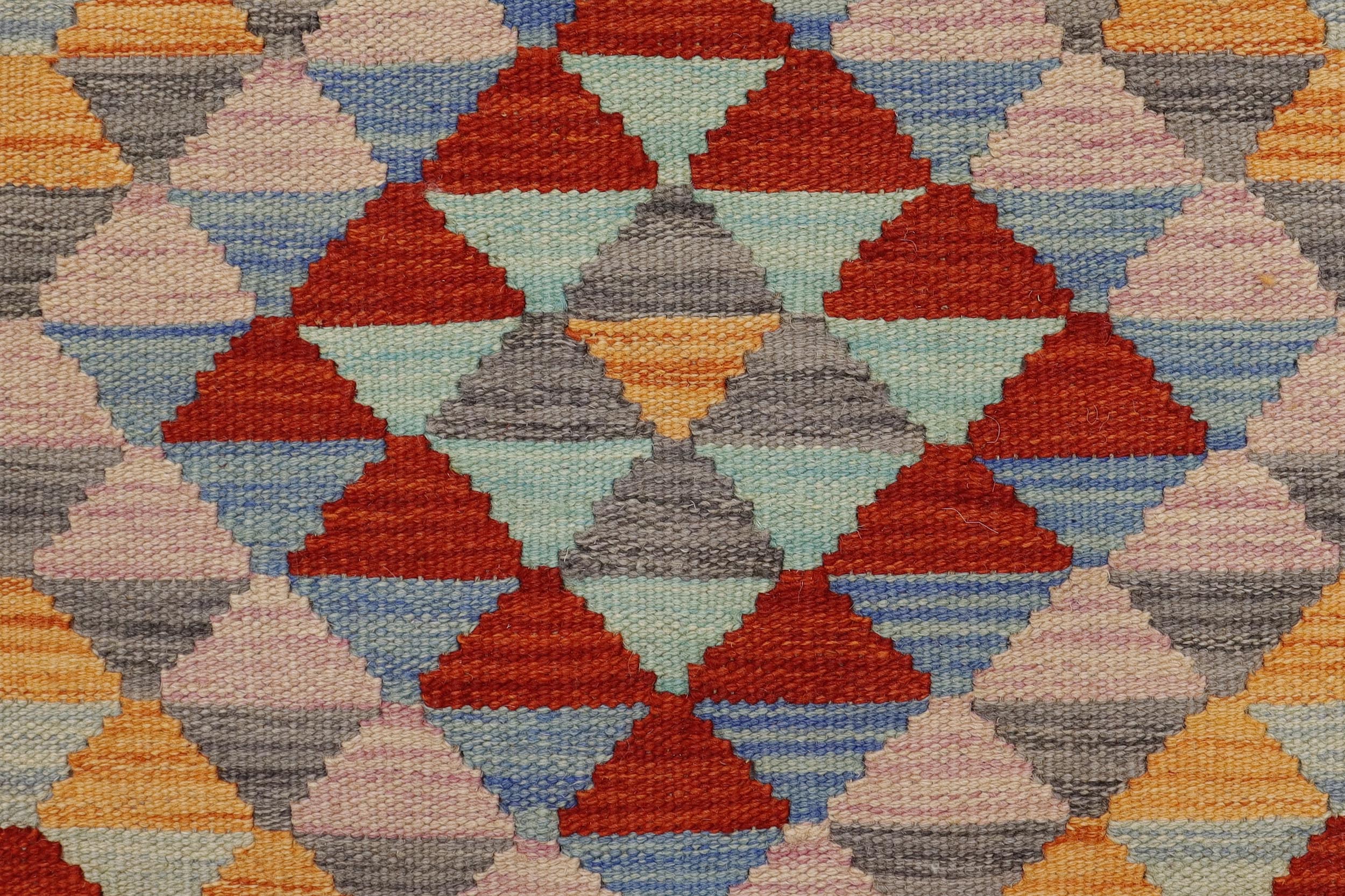 handmade Geometric Kilim Beige Red Hand-Woven RECTANGLE 100% WOOL area rug 2' x 3'